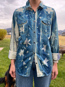 Gap Long Sleeve Button Up Denim Shirt: Large