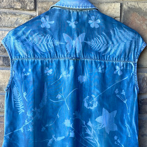 Calvin Klein Button Up Short Sleeve Tunic: Small