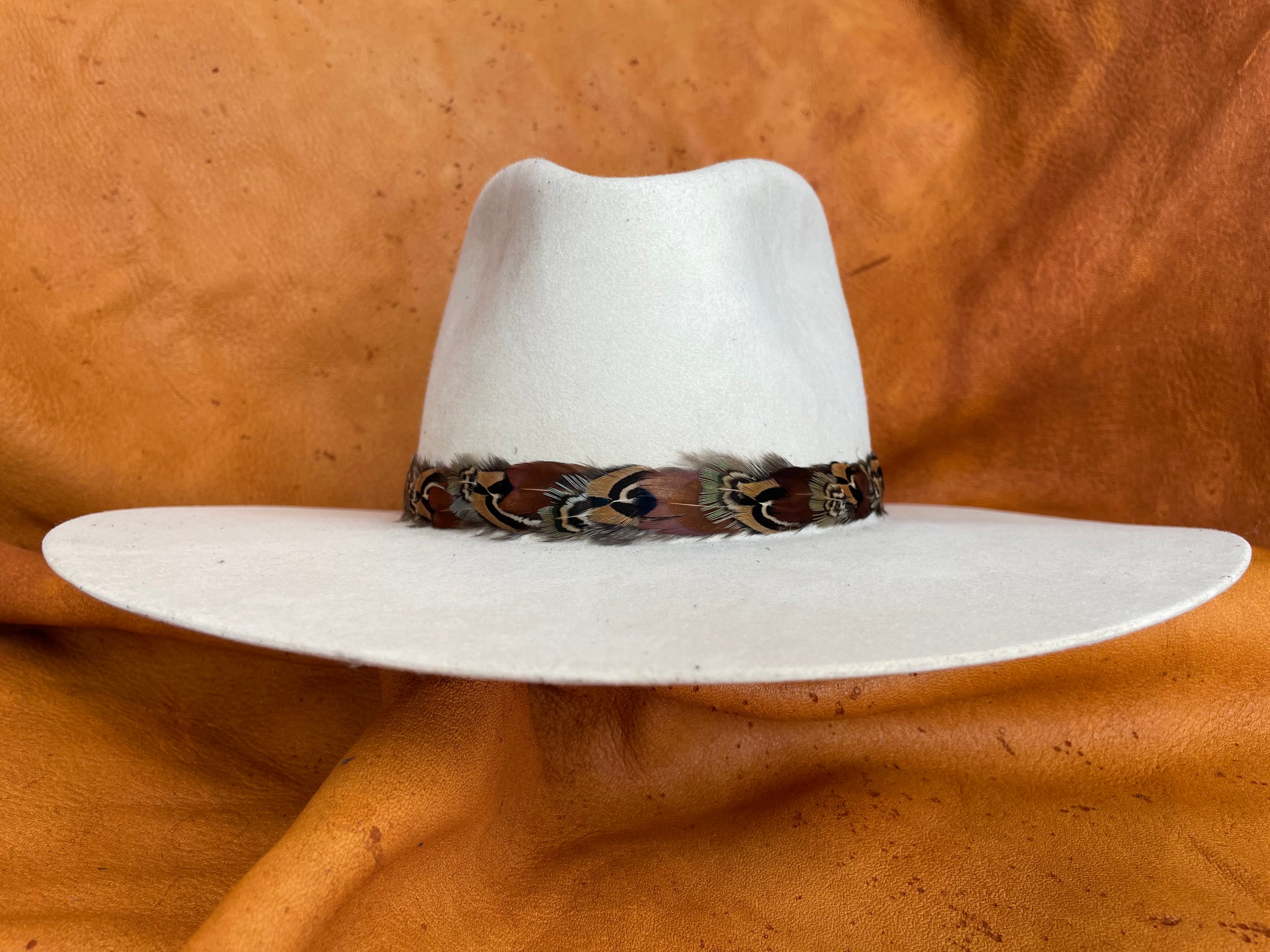 Natural jewel-tone hatband front angle